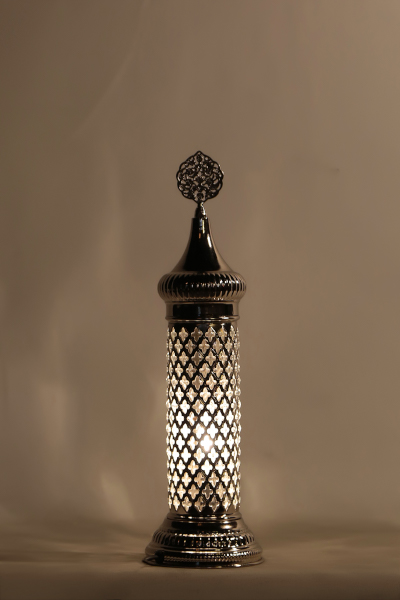 Nickel Design Blown Glass Table Lamp